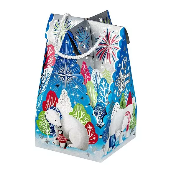 Сладкий новогодний подарок Полярная сказка с мишкой